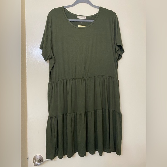 Forever Rose Dresses & Skirts - Green Tiered Dress